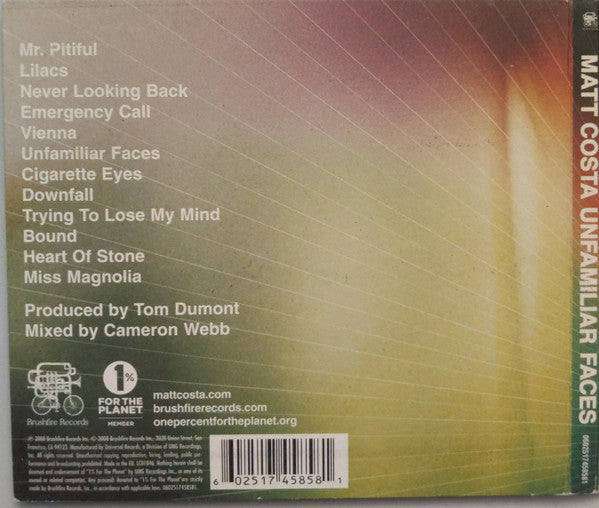 Matt Costa : Unfamiliar Faces (CD, Album, Dig)