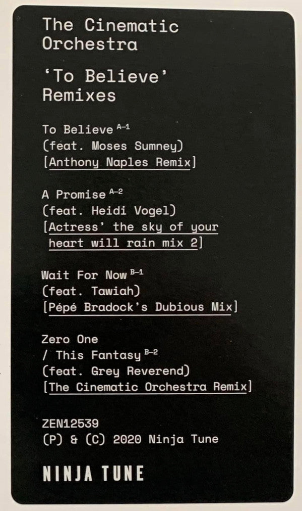 The Cinematic Orchestra : To Believe (Remixes) (12", EP)