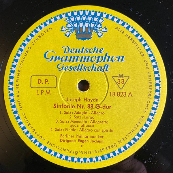Joseph Haydn, Berliner Philharmoniker, Eugen Jochum : Sinfonien Nr. 88 G-Dur Und Nr. 98 B-Dur (LP, Mono)
