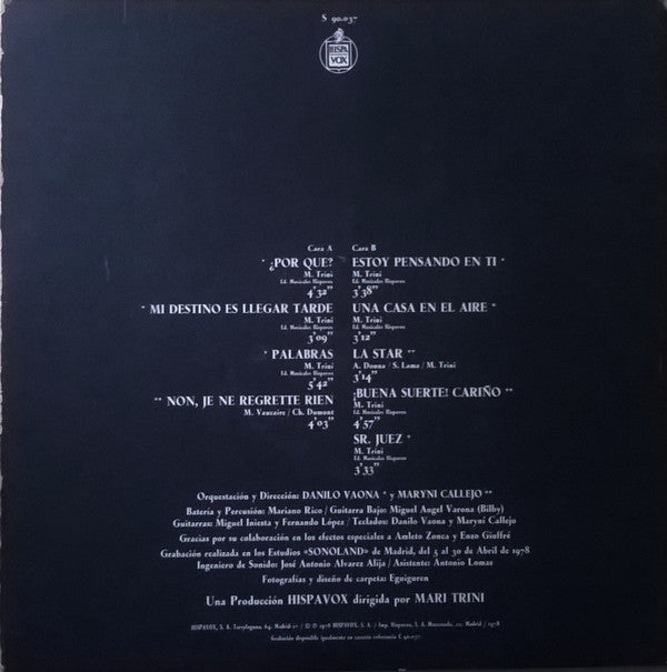 Mari Trini : Solo Para Ti (LP, Album, Gat)