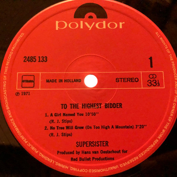 Supersister (2) : To The Highest Bidder (LP, Album, RE)