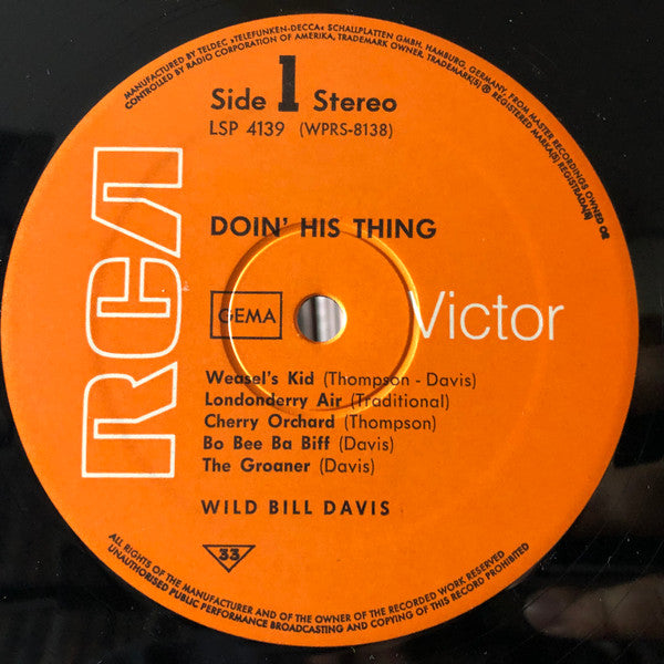 Wild Bill Davis : Doin' His Thing (LP, Album)