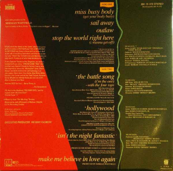 The Temptations : Back To Basics (LP, Album)