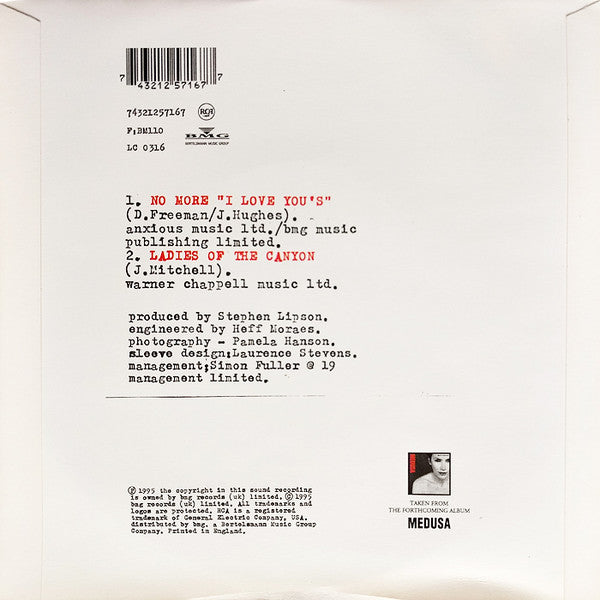 Annie Lennox : No More “I Love Youʼsˮ (7", Single)