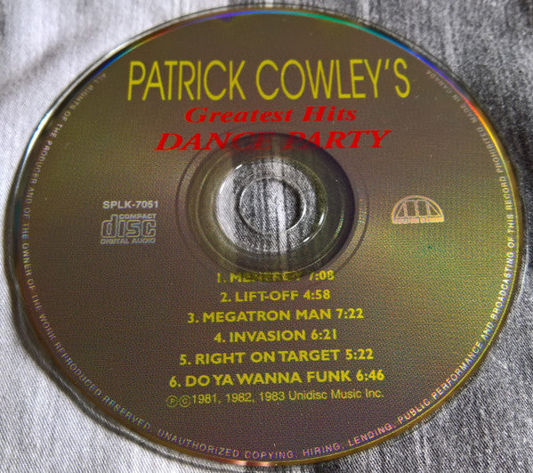 Patrick Cowley : Patrick Cowley's Greatest Hits Dance Party (CD, Comp, Mixed)