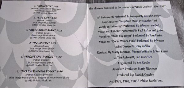 Patrick Cowley : Patrick Cowley's Greatest Hits Dance Party (CD, Comp, Mixed)