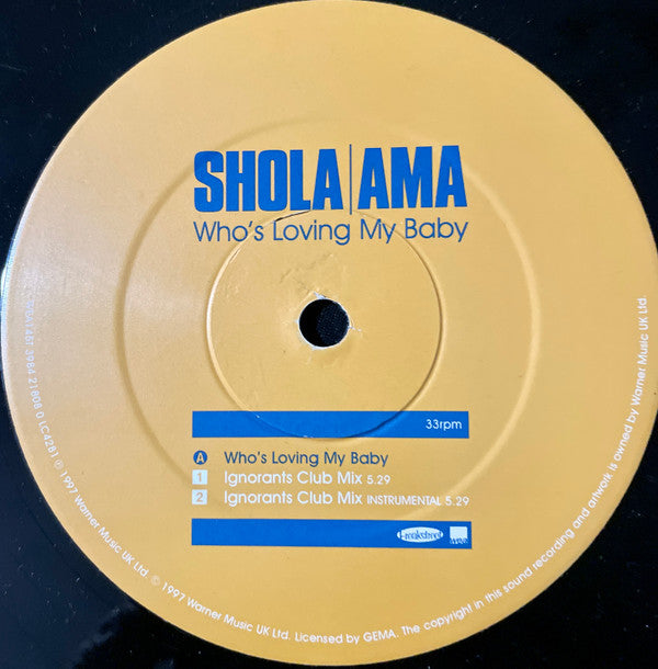 Shola Ama : Who's Loving My Baby (12")
