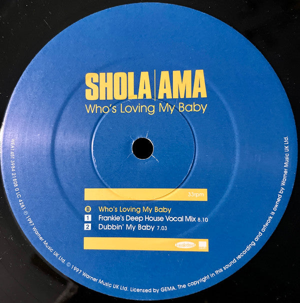 Shola Ama : Who's Loving My Baby (12")