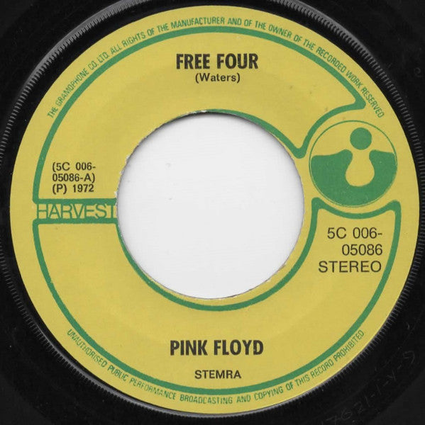 Pink Floyd : Free Four  (7", Single, MP)