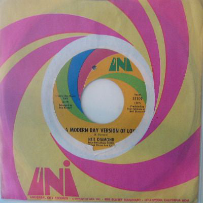 Neil Diamond : Brother Love's Travelling Salvation Show / A Modern Day Version Of Love (7", Mono, Pin)