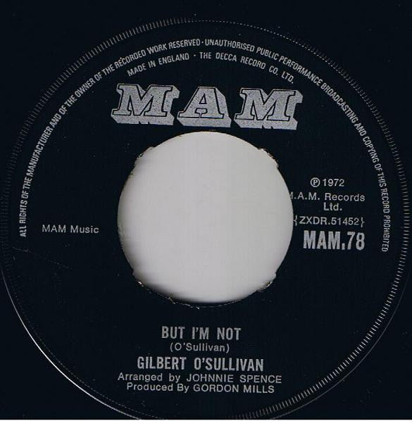 Gilbert O'Sullivan : Ooh-Wakka-Doo-Wakka-Day (7", Single)