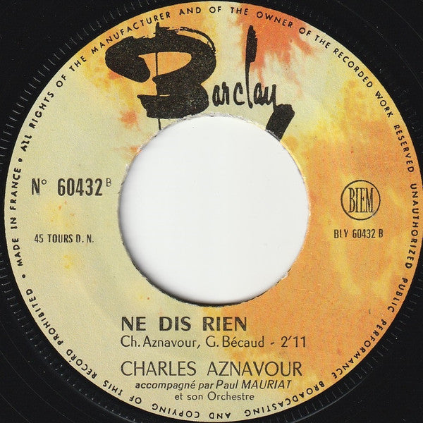 Charles Aznavour : La Mamma (7", Single)