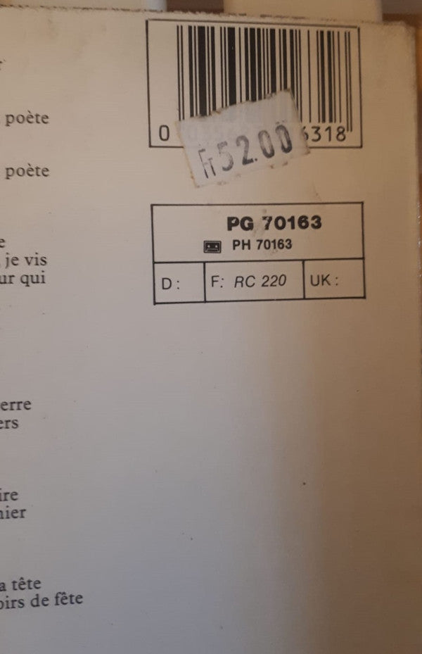 Dick Rivers : Rock 'n' Roll Poète (LP, MiniAlbum)