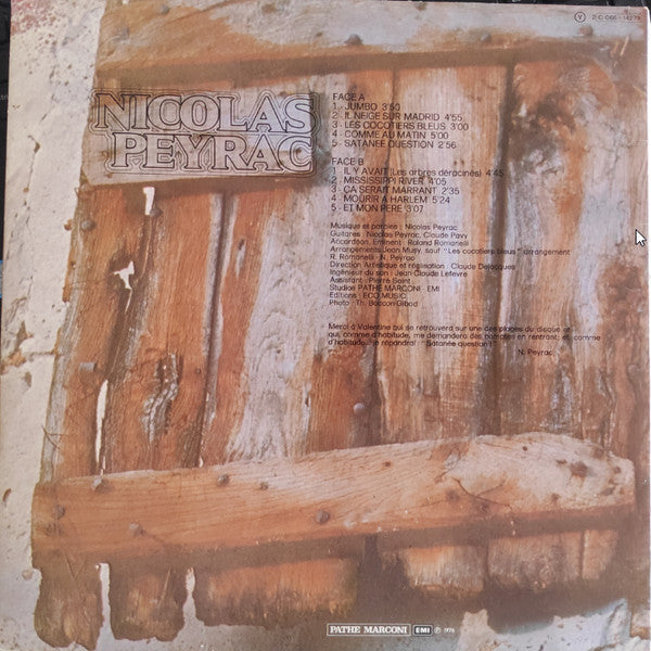 Nicolas Peyrac : Nicolas Peyrac (LP, Album)