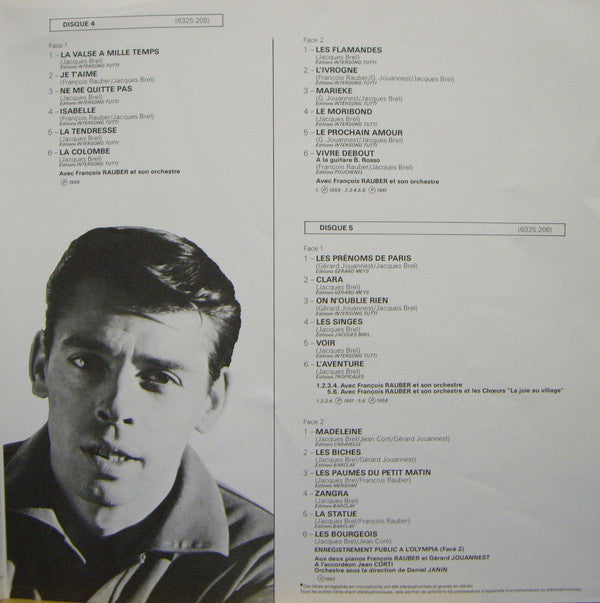 Jacques Brel : Intégrale Des Chansons De 1954 à 1962 (5xLP + Box, Comp, RE)