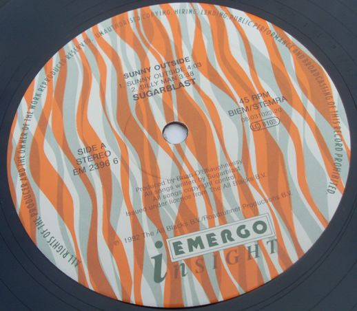 Sugarblast : Sunny Outside (12", EP)