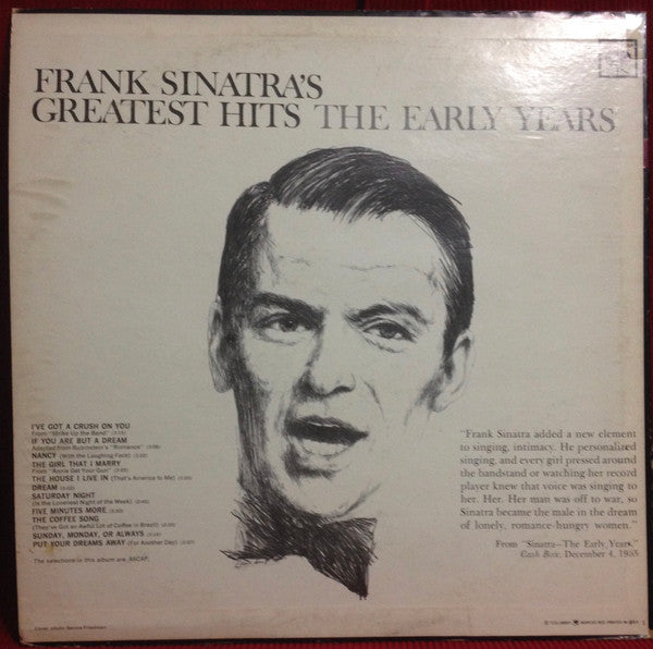Frank Sinatra : Frank Sinatra's Greatest Hits The Early Years (LP, Comp, RE, Pit)