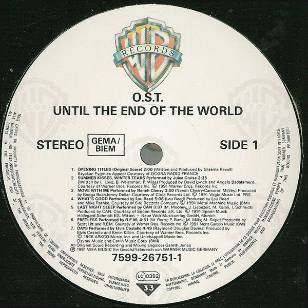 Various : Bis Ans Ende Der Welt (Original Filmmusik) (LP, Album)