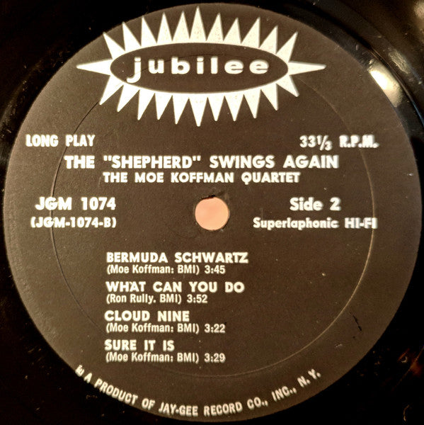 Moe Koffman Quartet* : The "Shepherd" Swings Again (LP, Album, Mono, RE)