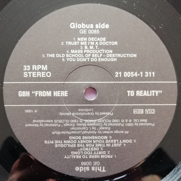 G.B.H. : From Here To Reality (LP, Album, Promo)