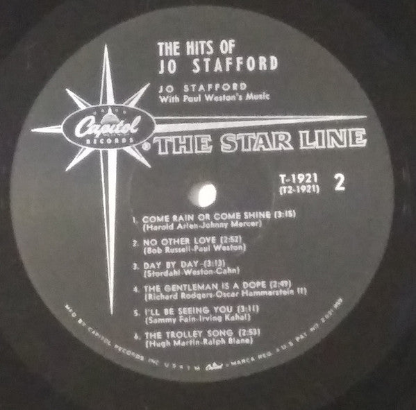 Jo Stafford : The Hits Of Jo Stafford (LP, Album, Mono)