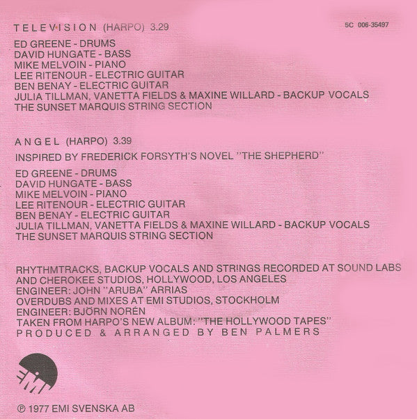 Harpo : Television (7", Single)