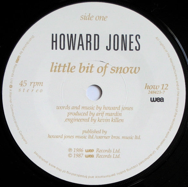 Howard Jones : Little Bit Of Snow (7", Single, Pap)