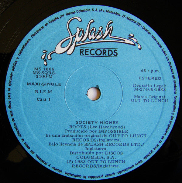 Society Highes : Boots / Walkout (12", Maxi)