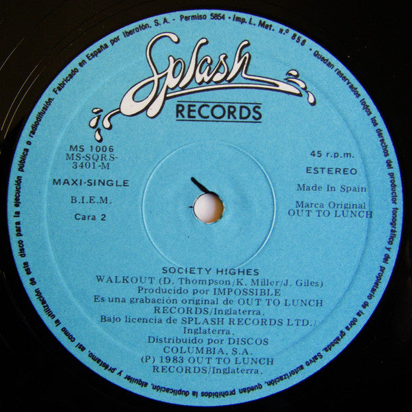 Society Highes : Boots / Walkout (12", Maxi)