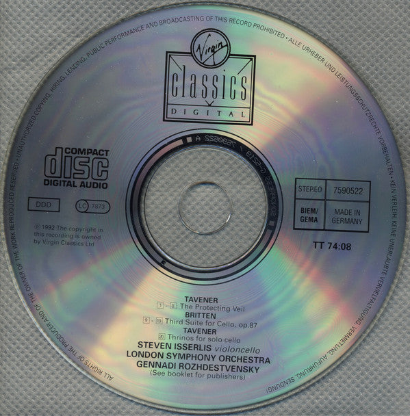 John Tavener - Steven Isserlis, London Symphony Orchestra, Gennadi Rozhdestvensky : The Protecting Veil (CD)