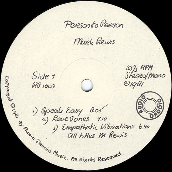 Mark Lewis (9) : Person To Person (LP, Album)