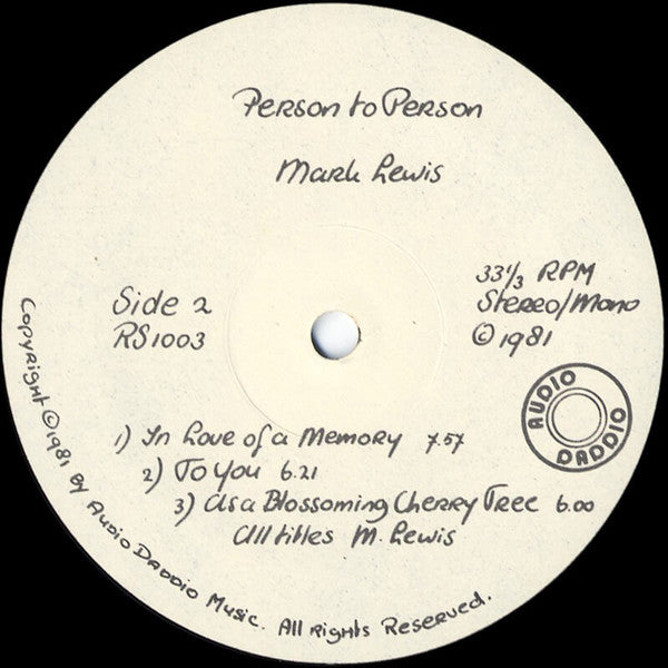 Mark Lewis (9) : Person To Person (LP, Album)