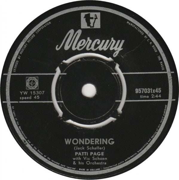 Patti Page : Old Cape Cod / Wondering (7", Single)