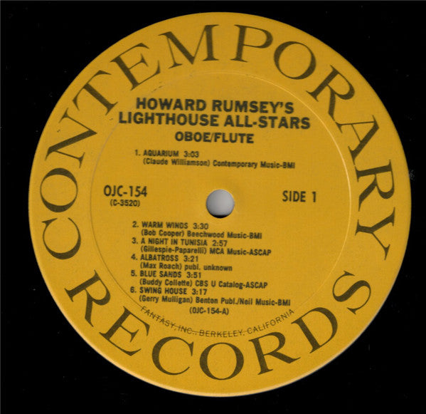 Howard Rumsey's Lighthouse All-Stars : Volume 4, Oboe/Flute (LP, Album, Mono, RE)