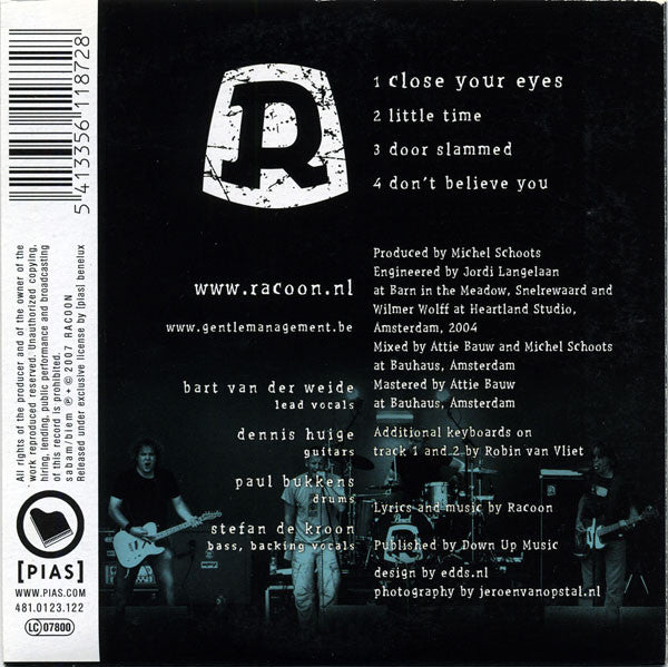 Racoon (4) : Close Your Eyes (CD, Single)