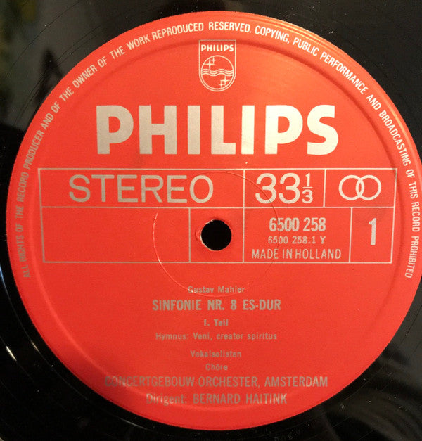 Gustav Mahler - Concertgebouworkest Conducted By Bernard Haitink : Sinfonie Nr. 8, "Sinfonie Der Tausend" (Box + 2xLP)