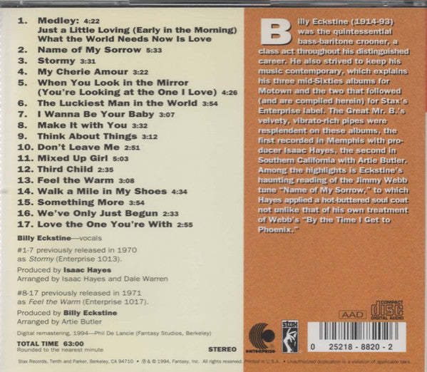 Billy Eckstine : Stormy / Feel The Warm (CD, Comp, RE)