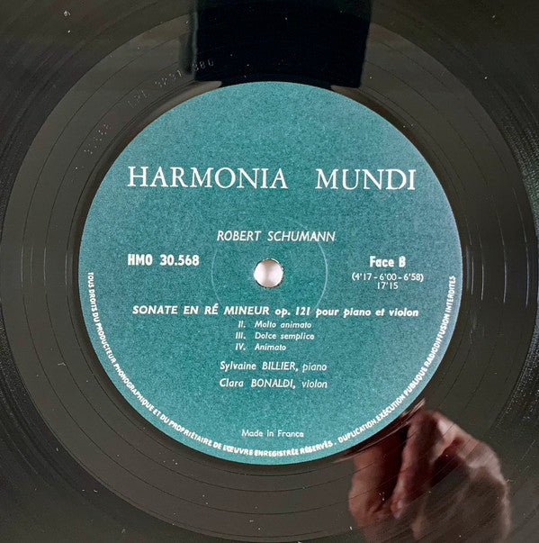 Robert Schumann / Sylvaine Billier, Clara Bonaldi : Sonates Pour Piano Et Violon: Sonate En La Mineur Op 105 · Sonate En Ré Mineur Op 121 (LP)
