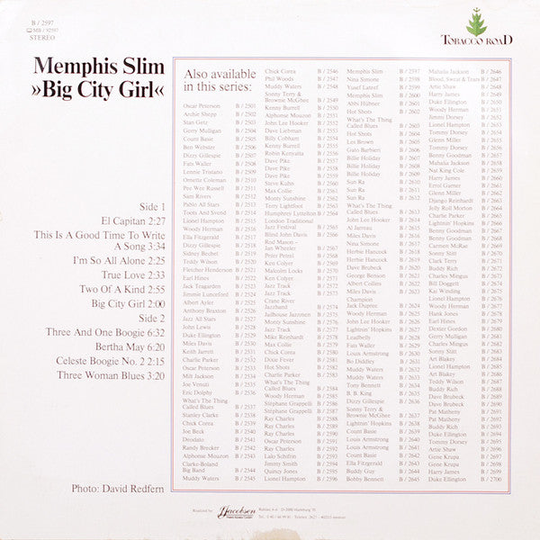 Memphis Slim : Big City Girl (LP, Album, RE)