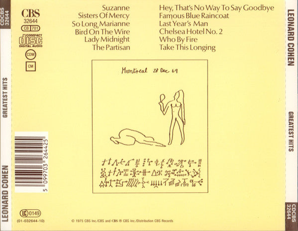 Leonard Cohen : Greatest Hits (CD, Comp, RE)