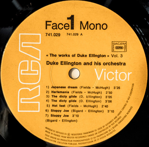 Duke Ellington And His Orchestra : The Works Of Duke - Integrale Volume 3 (LP, Comp, Mono)