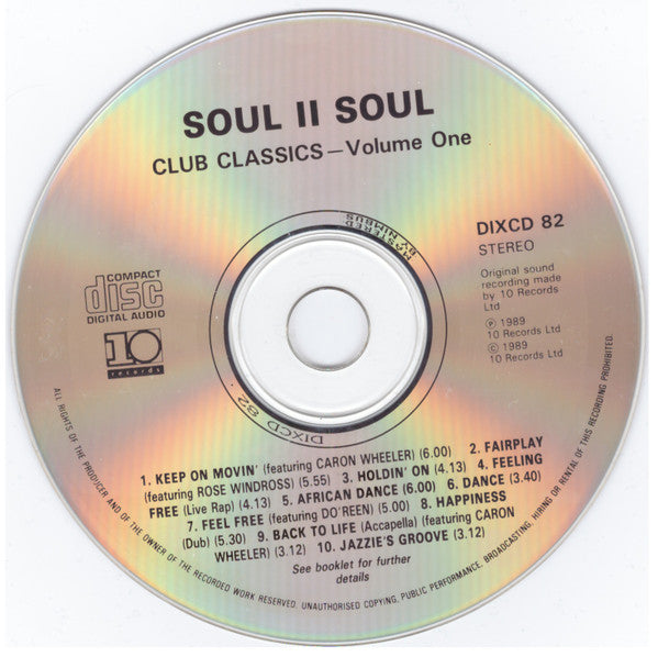Soul II Soul : Club Classics Vol. One (CD, Album)