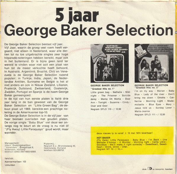 George Baker Selection : (Fly Away) Little Paraquayo (7", Single, Sil)