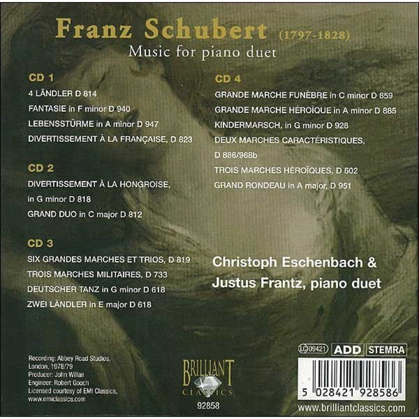 Franz Schubert - Christoph Eschenbach, Justus Frantz : Music For Piano Duet (4xCD, Comp, RM)