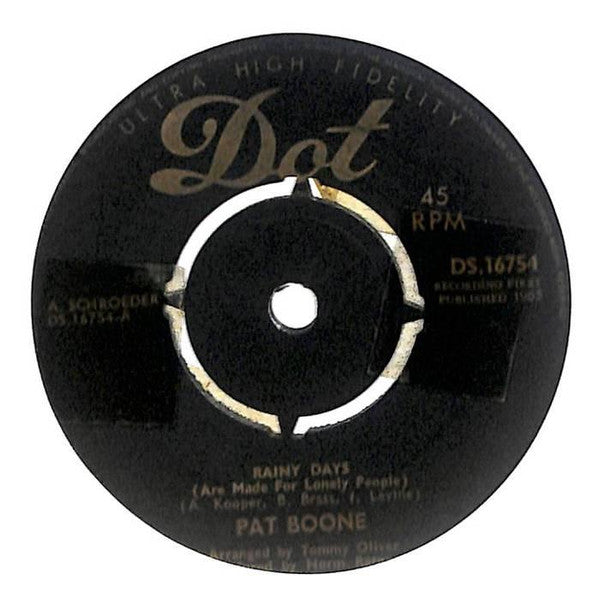 Pat Boone : Rainy Days (7")