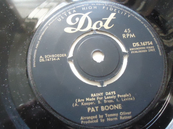 Pat Boone : Rainy Days (7")