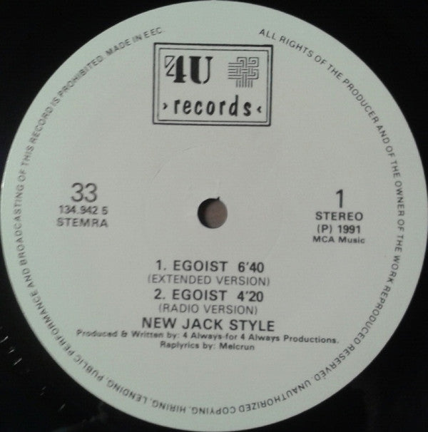 New Jack Style : Egoist (12")