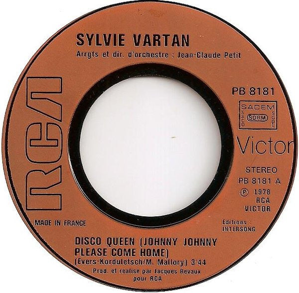 Sylvie Vartan : Disco Queen / Sidéré Sidéral (7", Single, Mou)