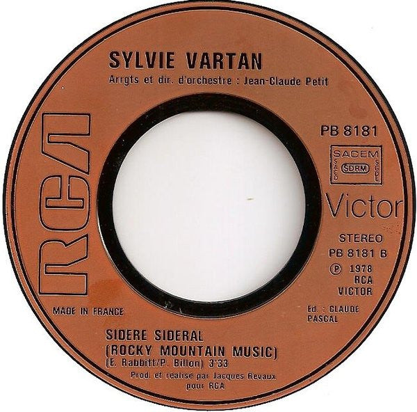 Sylvie Vartan : Disco Queen / Sidéré Sidéral (7", Single, Mou)