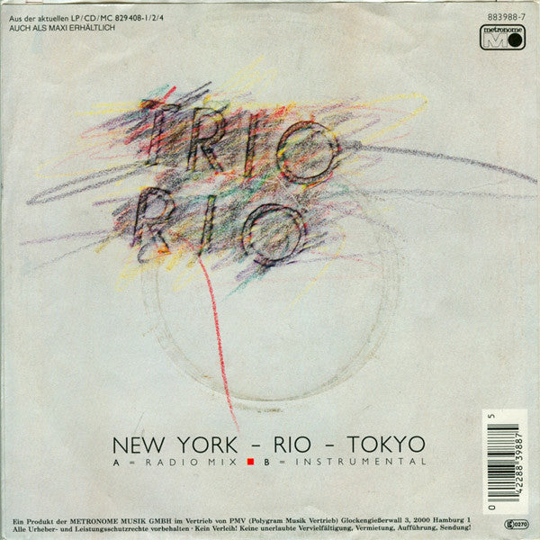 Trio Rio : New York - Rio - Tokyo (7", Single)